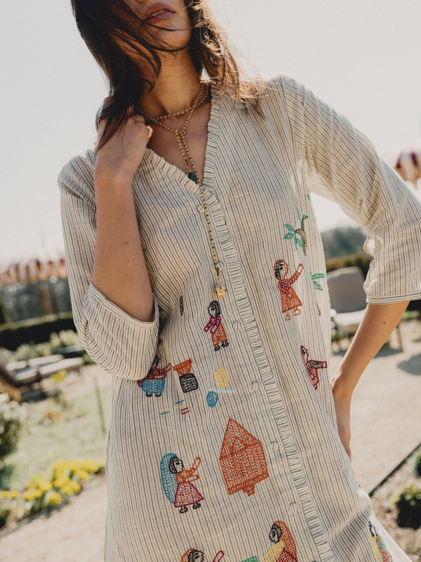 The Yogi x Eynsham Baths Village Stripe Dress