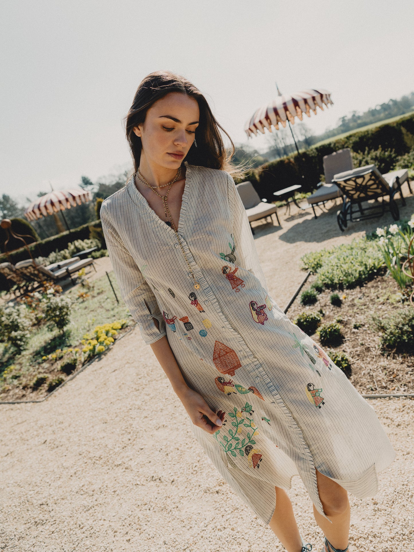 The Yogi x Eynsham Baths Village Stripe Dress
