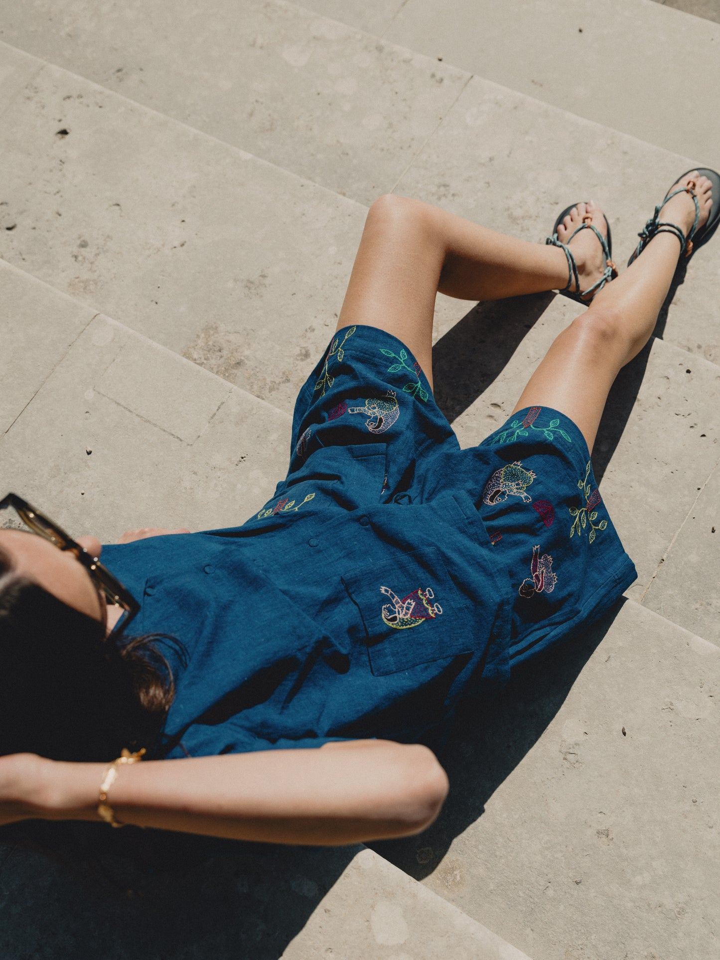 The Yogi x Eynsham Baths Indigo Village Shorts