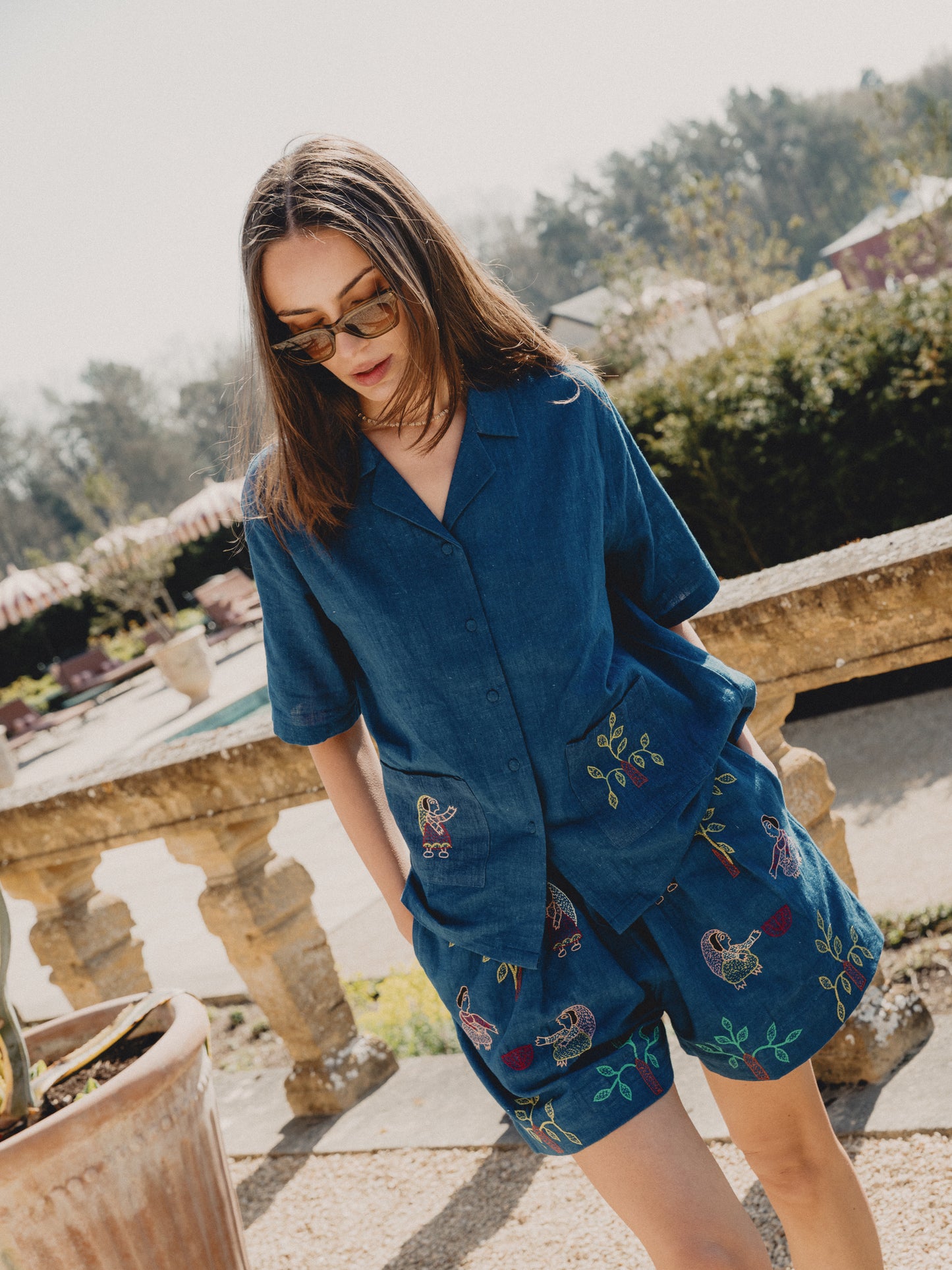 The Yogi x Eynsham Baths Indigo Village Shorts