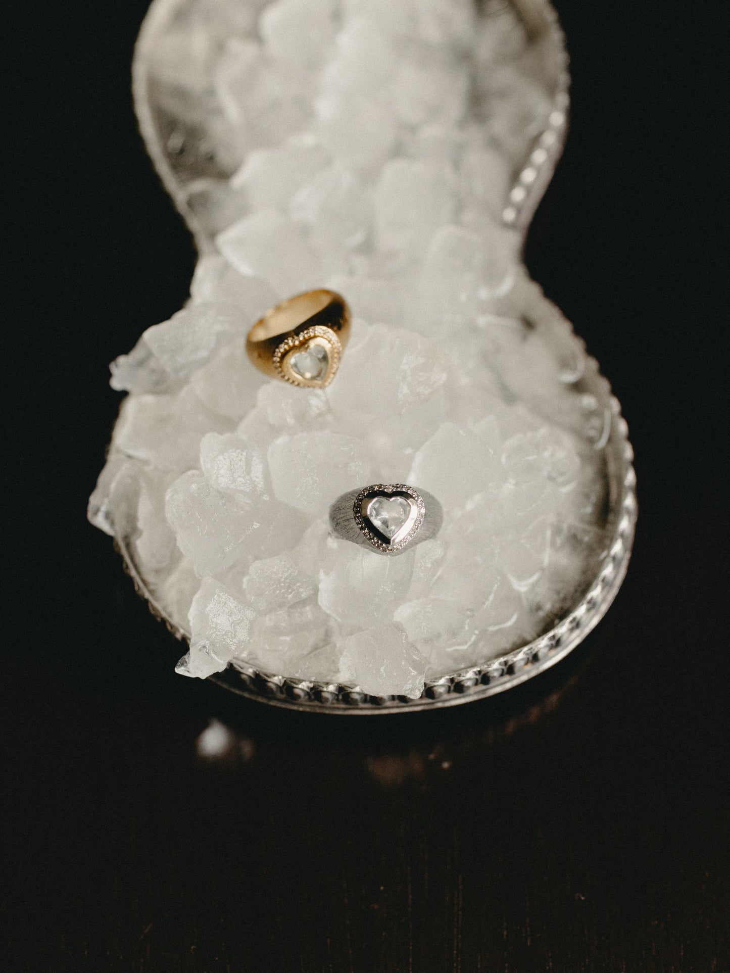 Gini Heart Ring with White Topaz