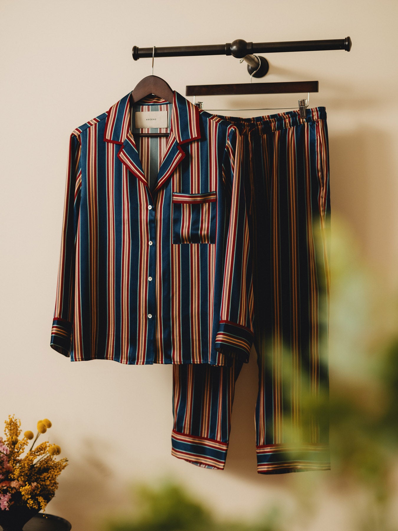 Pyjama Shirt in Blue Stripe