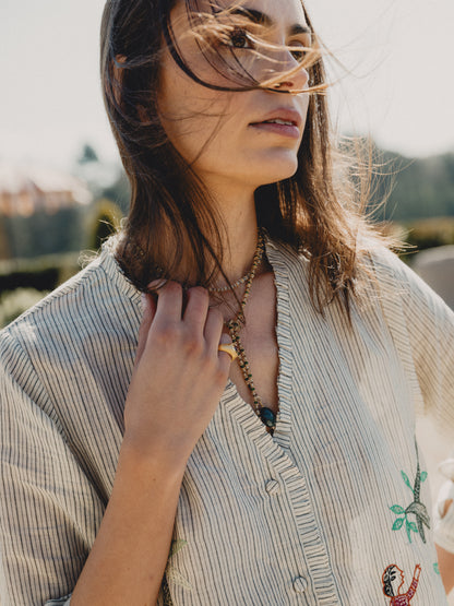 The Yogi x Eynsham Baths Village Stripe Dress
