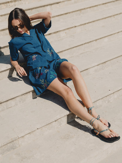 The Yogi x Eynsham Baths Indigo Village Shirt