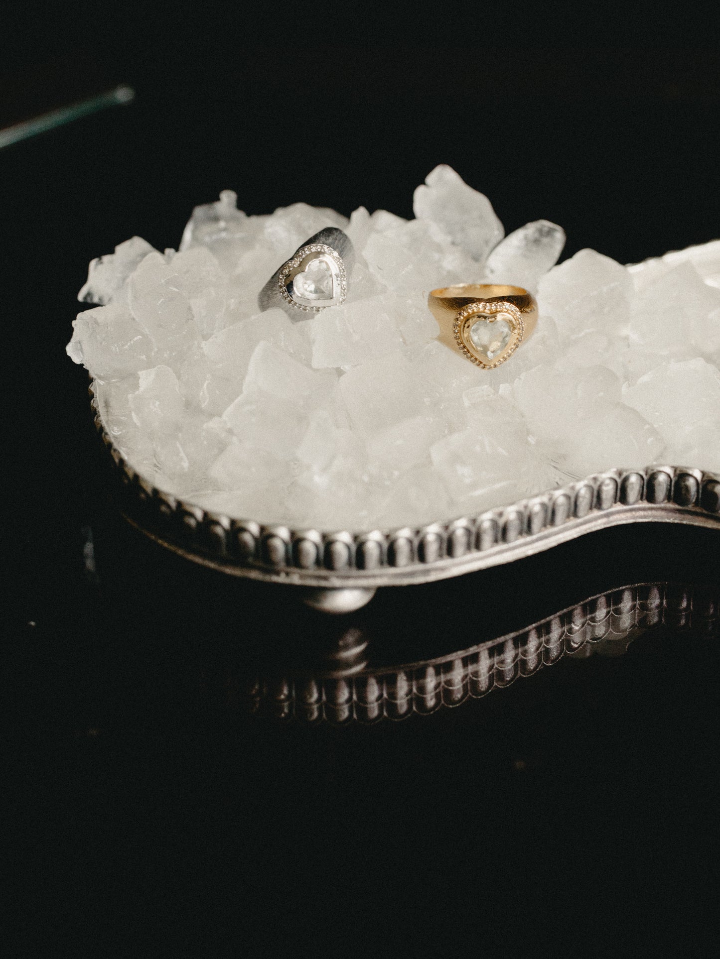 Gini Heart Ring with White Topaz